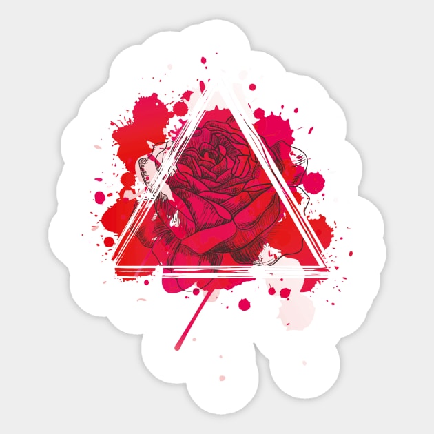Red Rose Triangel Sticker by jumpingmaster